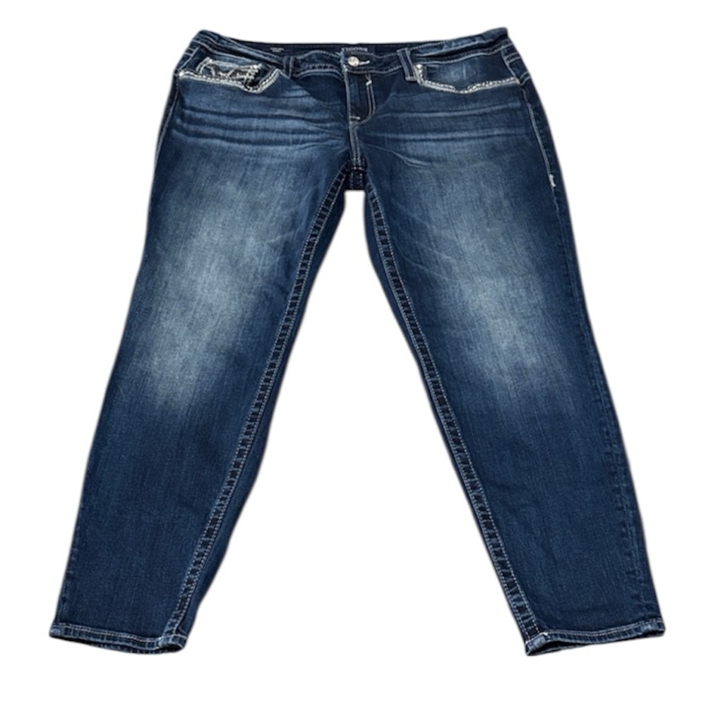 Vigoss Chelsea Skinny Heritage Fit Jeans  Size 15/16 x 29 Stretch Metallic Dark
